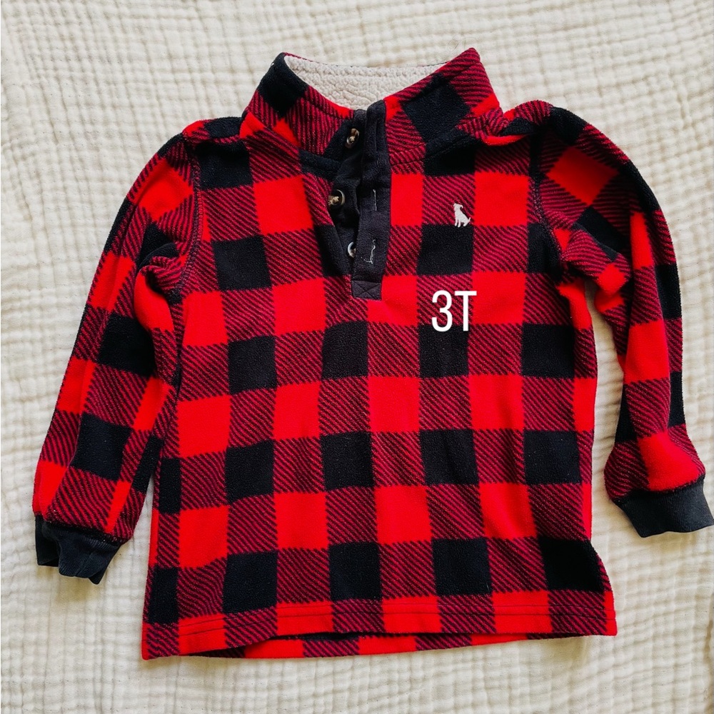 Carter's Red and Black Checkered Sweater